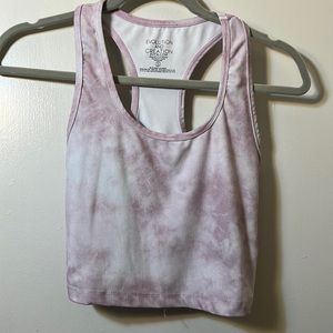 EVOLUTION AND CREATION PINK AND WHITE CROP TOP SIZE SMALL